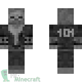 Aperçu de la skin Minecraft Zombie en noir et blanc