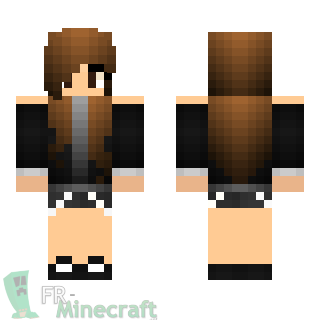 Aperçu de la skin Minecraft Fille en noir