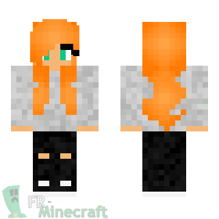 Aperçu de la skin Minecraft Fille yeux vert