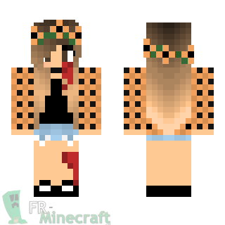 Aperçu de la skin Minecraft Fille en tenue Halloween