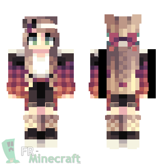 Aperçu de la skin Minecraft Fille rose avec fleur