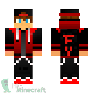 Aperçu de la skin Minecraft Garçon veste rouge à casquette