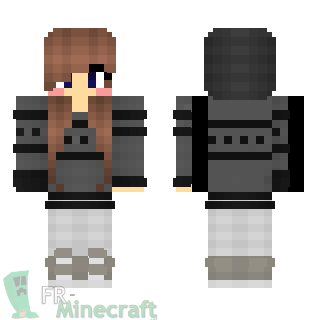 Aperçu de la skin Minecraft Fille avec un pull noir