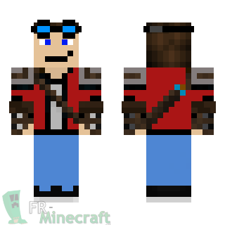 Aperçu de la skin Minecraft Garçon avec lunette bleu