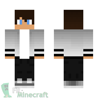 Aperçu de la skin Minecraft Garçon brun veste grise