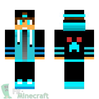 Aperçu de la skin Minecraft Garçon pull bleu