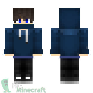 Aperçu de la skin Minecraft Garçon pull bleu