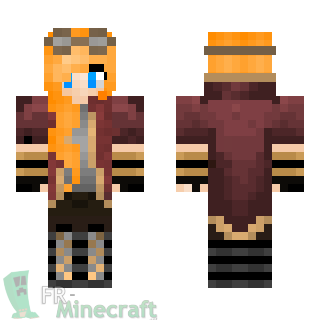 Aperçu de la skin Minecraft Fille rousse Steampunk