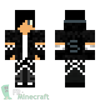 Aperçu de la skin Minecraft Garçon veste noire casque