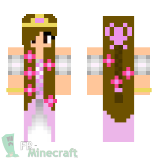 Aperçu de la skin Minecraft Fille avec fleurs et diadème