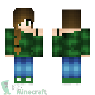 Aperçu de la skin Minecraft Fille avec une natte