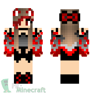 Aperçu de la skin Minecraft Fille aux pouvoirs rouge