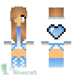 Aperçu de la skin Minecraft Fille pull coeur