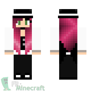 Aperçu de la skin Minecraft Fille aux cheveux roses