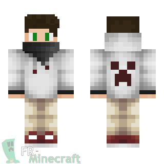 Aperçu de la skin Minecraft Homme en blanc