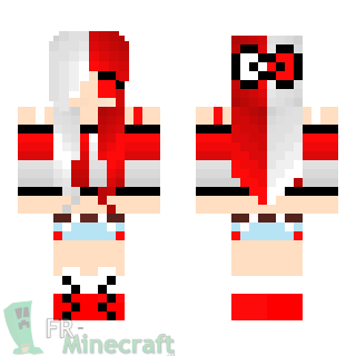 Aperçu de la skin Minecraft Fille blanche et rouge