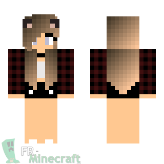 Aperçu de la skin Minecraft Fille Ours Kawai