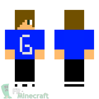 Aperçu de la skin Minecraft Garçon bleu et G