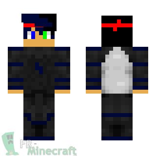 Aperçu de la skin Minecraft Garçon à pull noir et bleu