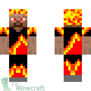 Aperçu de la skin Minecraft Steve de feu