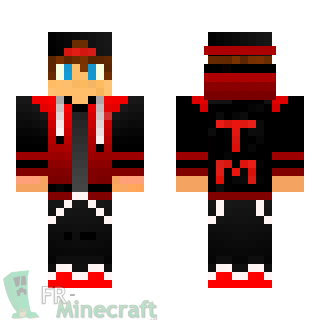 Aperçu de la skin Minecraft Garçon veste rouge