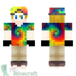 Aperçu de la skin Minecraft Garçon arc-en-ciel