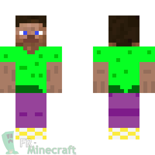 Aperçu de la skin Minecraft steve qui essaie d'être à la mode