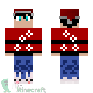 Aperçu de la skin Minecraft Garçon pull et bonnet de Noël