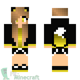 Aperçu de la skin Minecraft Fille veste loup jaune