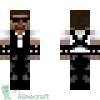 Aperçu de la skin Minecraft steve agent secret