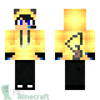 Aperçu de la skin Minecraft Garçon avec pull Pikachu