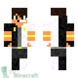 Aperçu de la skin Minecraft Garçon en blanc et noir