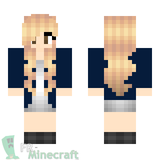 Aperçu de la skin Minecraft Fille en tenue bleu