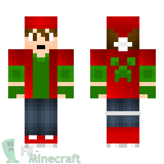 Aperçu de la skin Minecraft Mec cool avec bonnet de Noël