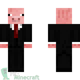 Aperçu de la skin Minecraft Cochon en costume