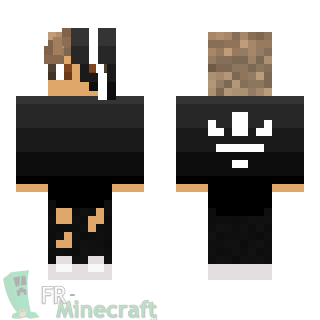 Aperçu de la skin Minecraft Garçon mèche noire