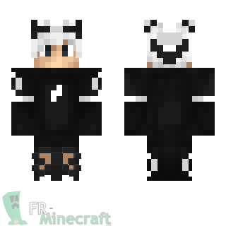 Aperçu de la skin Minecraft Garçon pull noir et blanc