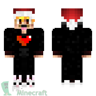 Aperçu de la skin Minecraft Garçon bonnet de Noël et pull cœur