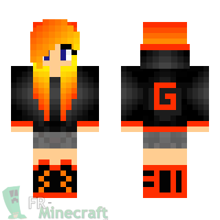 Aperçu de la skin Minecraft Fille cheveux orange