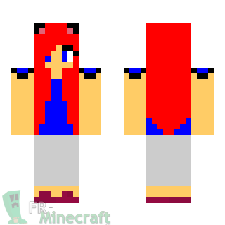 Aperçu de la skin Minecraft Fille cheveux rouge