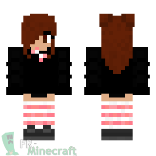 Aperçu de la skin Minecraft Fille pull noir