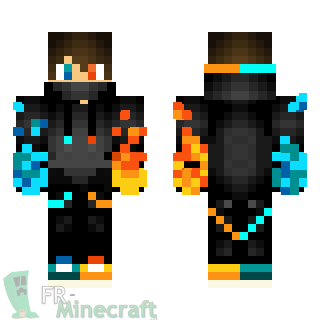 Aperçu de la skin Minecraft Mage d'eau et de feu