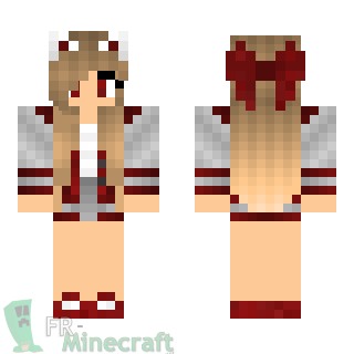 Aperçu de la skin Minecraft Fille noeud rouge