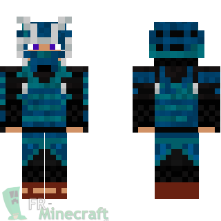 Aperçu de la skin Minecraft Samouraï bleu