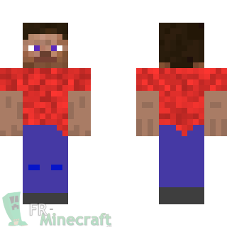 Aperçu de la skin Minecraft Steve en rouge