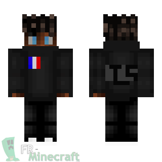 Aperçu de la skin Minecraft Garçon pull noir motif France