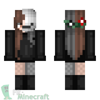 Aperçu de la skin Minecraft Fille moitié squelette