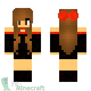 Aperçu de la skin Minecraft Fille cheveux marron