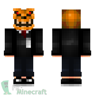 Aperçu de la skin Minecraft Homme Citrouille d'Halloween