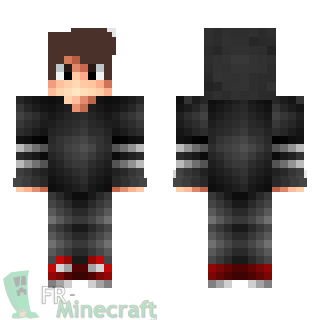 Aperçu de la skin Minecraft Garçon pull à capuche noir